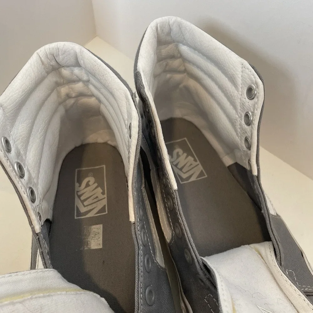 Vans Hi Top Sk8‎ Gray White Mens Size 6 721454 Missing Laces